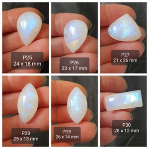 Peristerite / White Labradorite cabochons White fine stone cabochons with iridescent icy blue reflections Crimp cabochons image 6