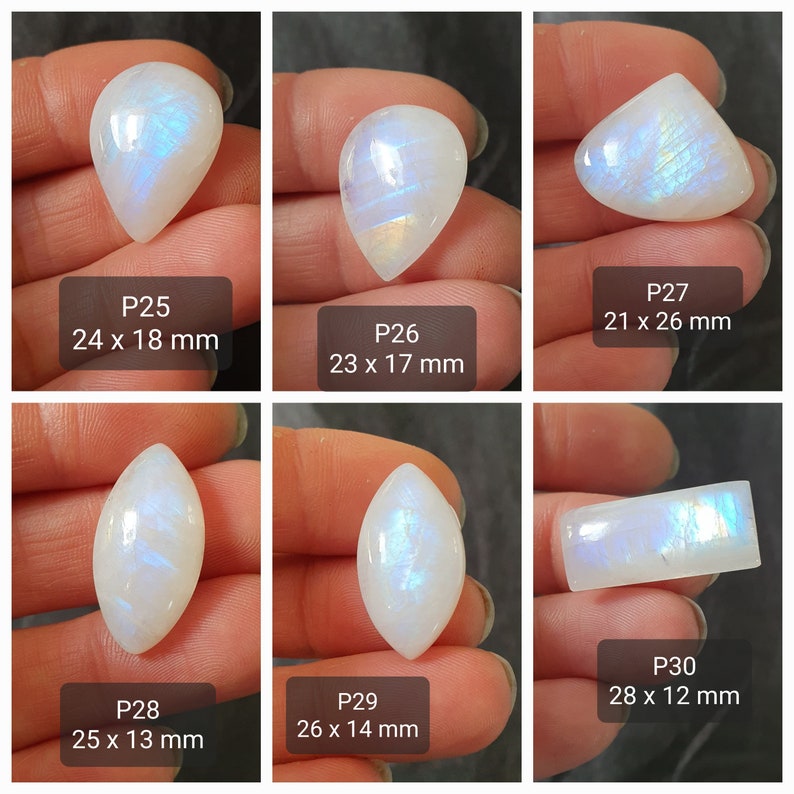 Peristeriet / witte labradoriet cabochons Witte fijne stenen cabochons met iriserende ijsblauwe reflecties Crimp cabochons afbeelding 6