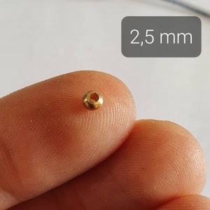 Cuentas de agujeros grandes en latón crudo, 1 mm, 2 mm, 2,5 mm, 3 mm, 4 mm, 5 mm y 6 mm Suministro para Micro-macramé Cuentas sin teñir imagen 5