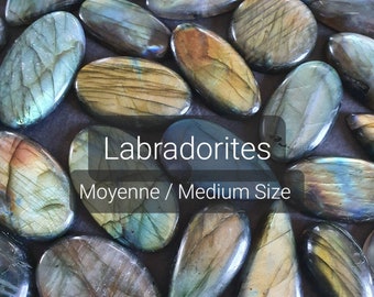 Cabochons Labradorites - Ovales, gouttes, ronds et Oeil de cheval - Taille Moyenne et grand -  Cabochons à sertir pour Micro-macramé ou wire