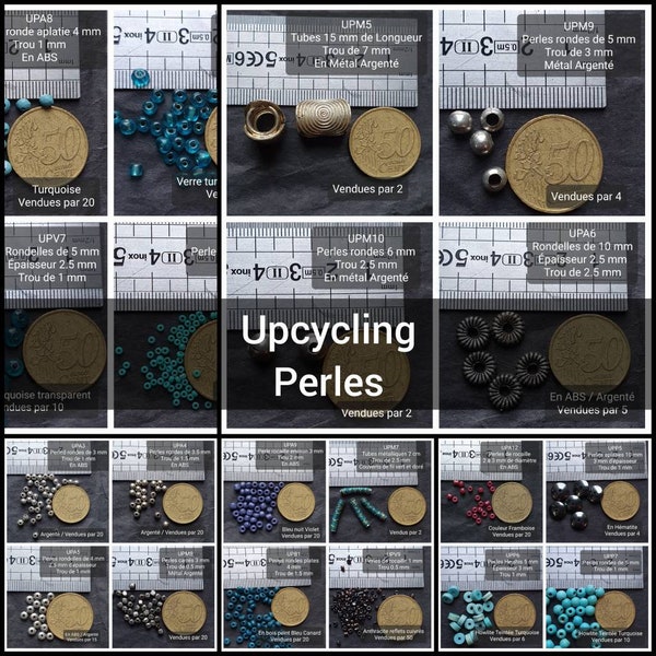 Perles pour colliers, plastrons, boucles d'oreilles ou bracelets - Upcycling - Apprêts ethniques, Bohème de recyclage