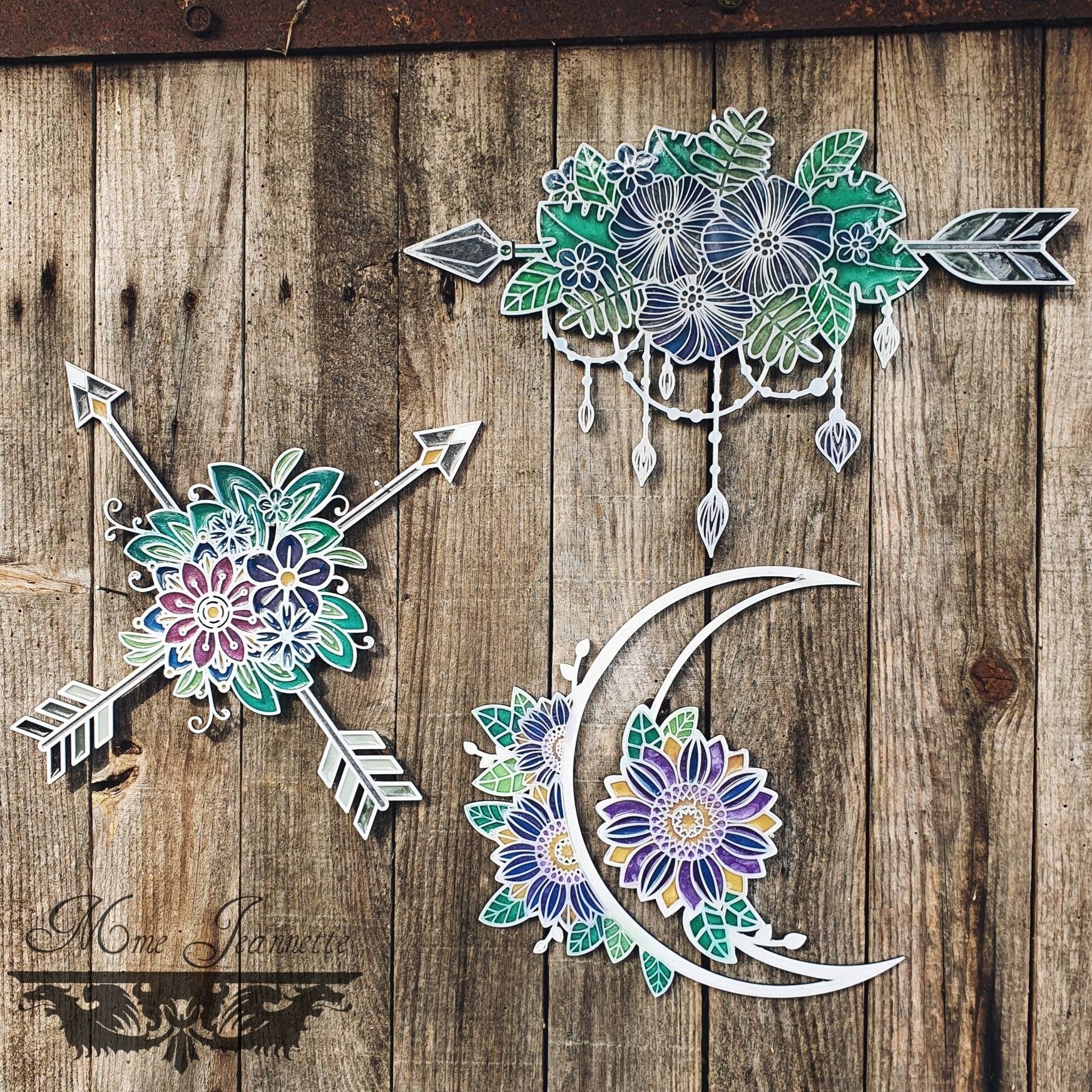 Décorations Murales Bohème - Lune, Flèches et Fleurs