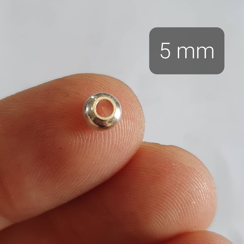 Perles gros trou en Laiton German Silver, 1 mm, 2 mm, 2,5 mm, 3mm, 4 mm, 5 mm et 6 mm Fourniture pour Micro-macramé image 8