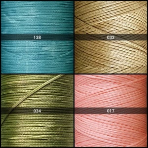 Fils cirés plats 0,8 mm x 0,3 mm 150d Fils polyester cirés pour Micro-macramé ou couture de cuir image 3