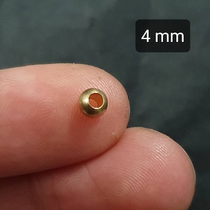 Perline a foro largo in ottone grezzo, 1 mm, 2 mm, 2,5 mm, 3 mm, 4 mm, 5 mm e 6 mm Fornitura per Micro-macramé Perle non tinte immagine 7