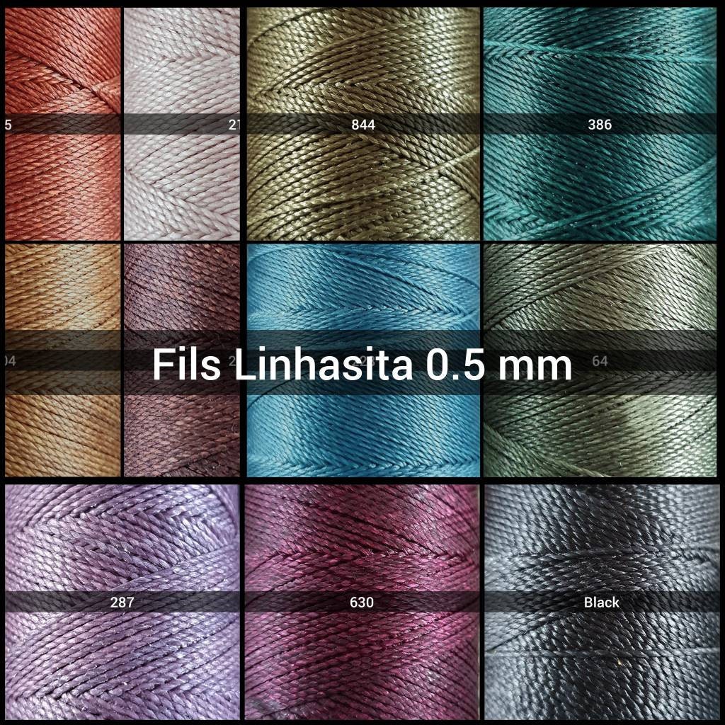 Filo Cerato Linhasita Nero 0,50 Mm - Per Creazioni DIY E Bigiotteria | 103 Colori Disponibili