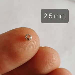 Perles gros trou en Laiton German Silver, 1 mm, 2 mm, 2,5 mm, 3mm, 4 mm, 5 mm et 6 mm Fourniture pour Micro-macramé image 5
