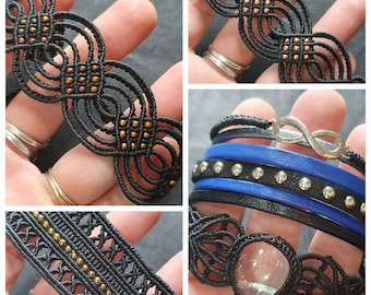 Bracelets Manchette Micro-macramé