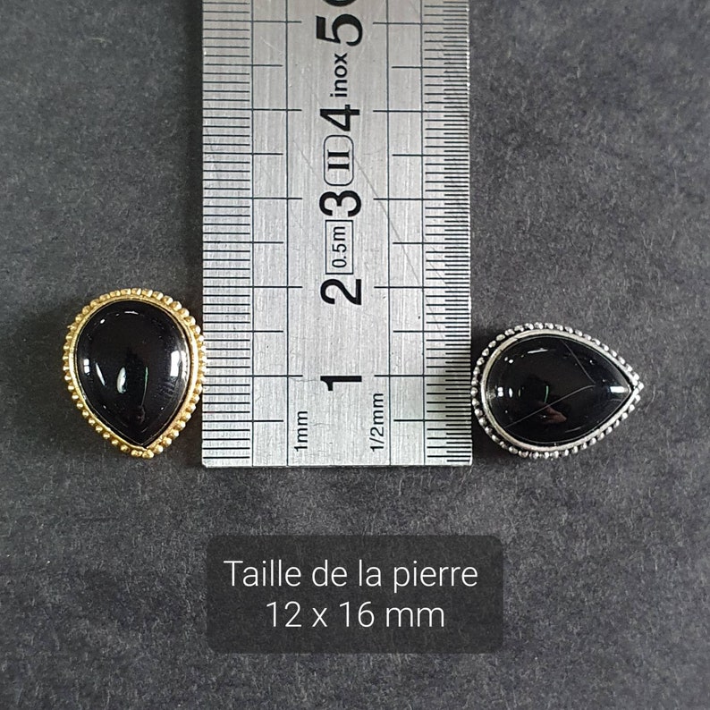 Cabochons Gouttes avec rainure pour Micro-macramé Améthyste, Cornaline, Malachite, Onyx Noir, Oeil de Tigre, Quartz rose & Labradorite image 2