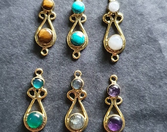 Fine Stones & Brass Connectors - Supplies for Micro-macrame