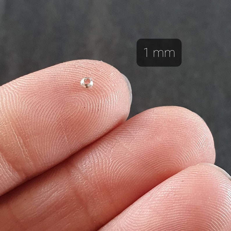Perles gros trou en Laiton German Silver, 1 mm, 2 mm, 2,5 mm, 3mm, 4 mm, 5 mm et 6 mm Fourniture pour Micro-macramé image 3
