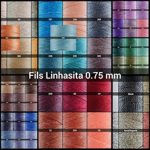 Linhasita threads 0.75 mm - Gold and Silver 1.2 mm - Waxed polyester threads for Micro-macramé