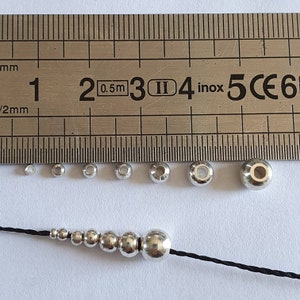 Perles gros trou en Laiton German Silver, 1 mm, 2 mm, 2,5 mm, 3mm, 4 mm, 5 mm et 6 mm Fourniture pour Micro-macramé image 2