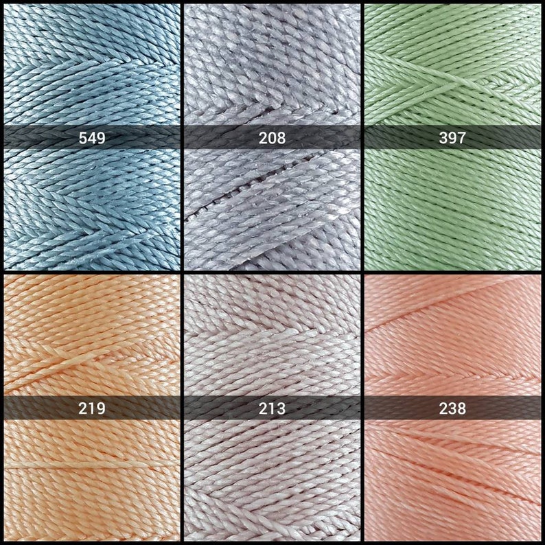 Fils Linhasita 1 mm Doré et Argenté 1,2 mm Fils polyester ronds et cirés pour Micro-macramé image 6