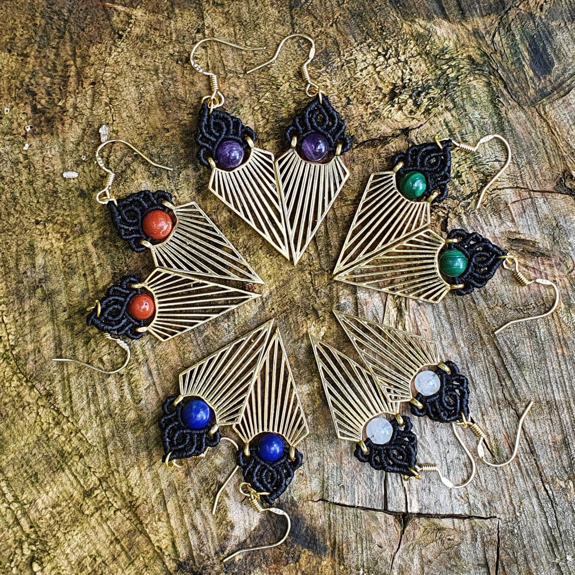 PATRON PDF MACRAME : 4 Boucles d'Oreilles Plume et Feuille Bohème - Ni – Marie Cerise Créations