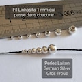 Large hole brass German silver beads, 1 mm, 2 mm, 2.5 mm, 3 mm, 4 mm, 5 mm and 6 mm - Micro-macrame supplies product logo