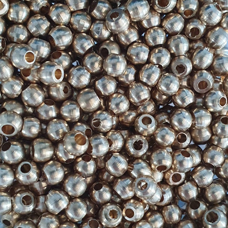 Perles gros trou en Laiton brut, 1 mm, 2 mm, 2,5 mm, 3mm, 4 mm, 5 mm et 6 mm Fourniture pour Micro-macramé Perles non teintées image 10