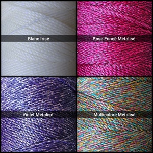 Fils Linhasita 1 mm Doré et Argenté 1,2 mm Fils polyester ronds et cirés pour Micro-macramé image 8