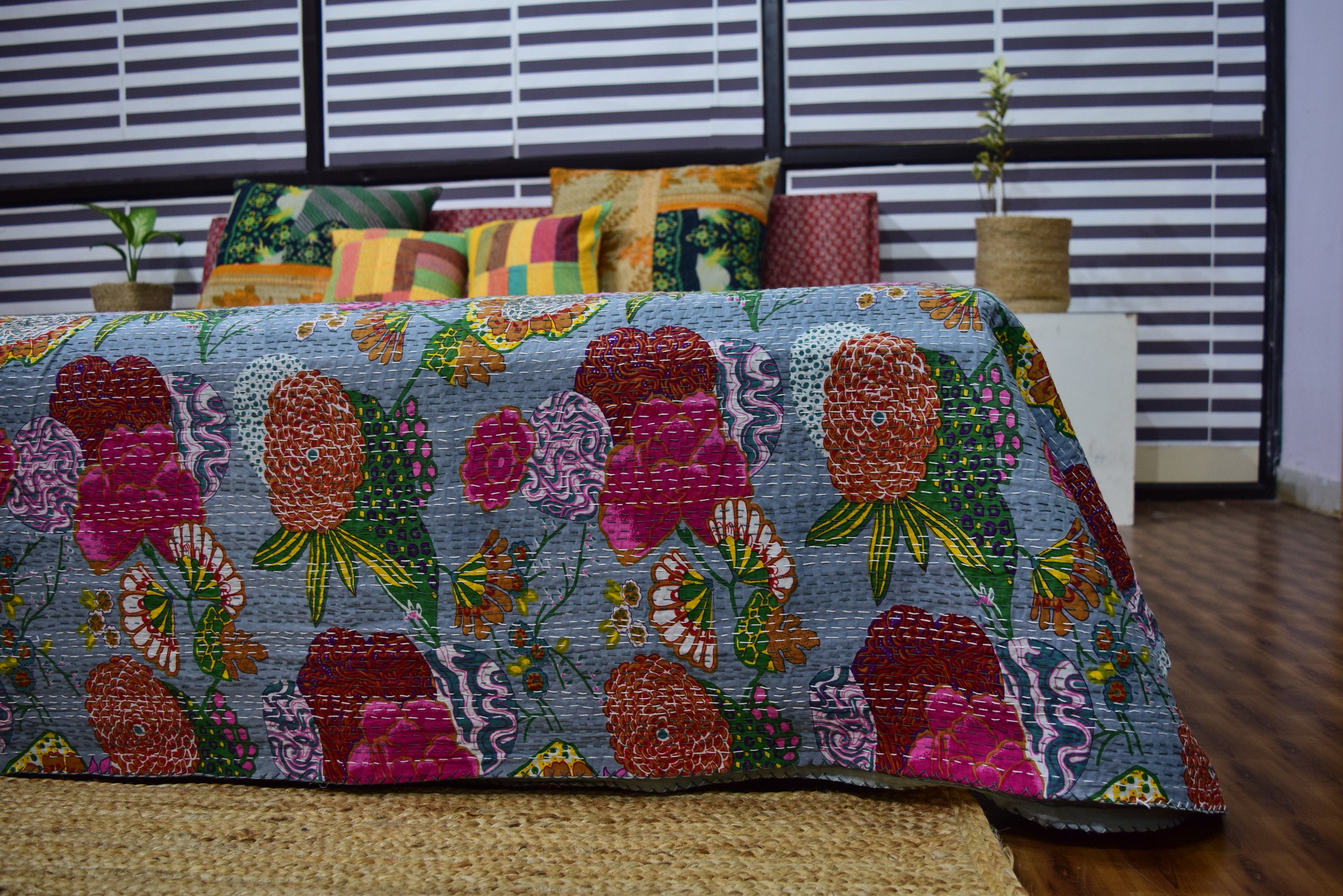 Kantha Quilts handmade and hand stitched kantha quilts Etsy
