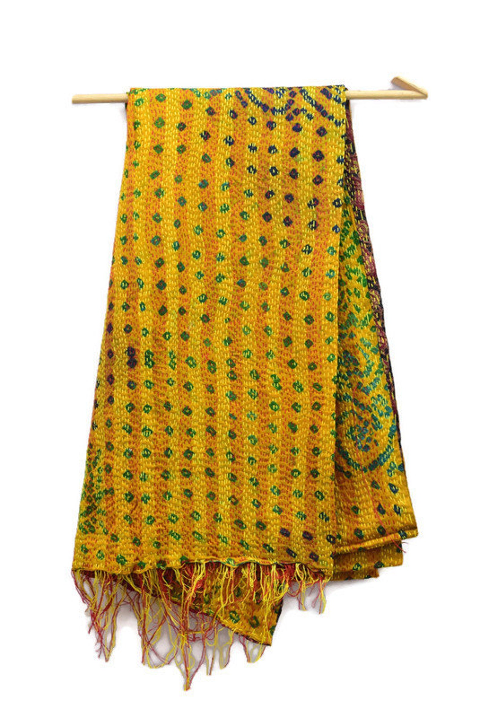 Women's Kantha Shawl Handmade Kantha Scarf Reversible Etsy