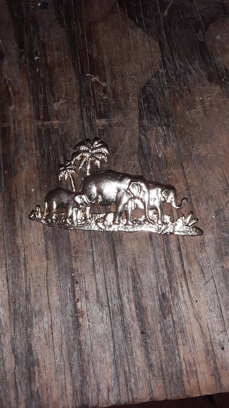 Vintage Golden Elephant Brooch