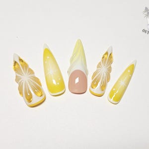When Life Gives You Lemons - 3D Fruit Slice & French Tip Press On Nail Kit