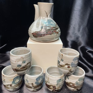 Saki Set with Six Cups - Japan - Late 20th C.
