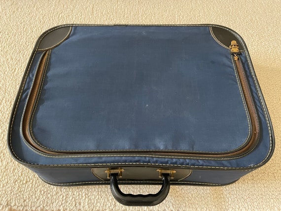 Soft Side Cloth Suitcase - 1950s - image 7