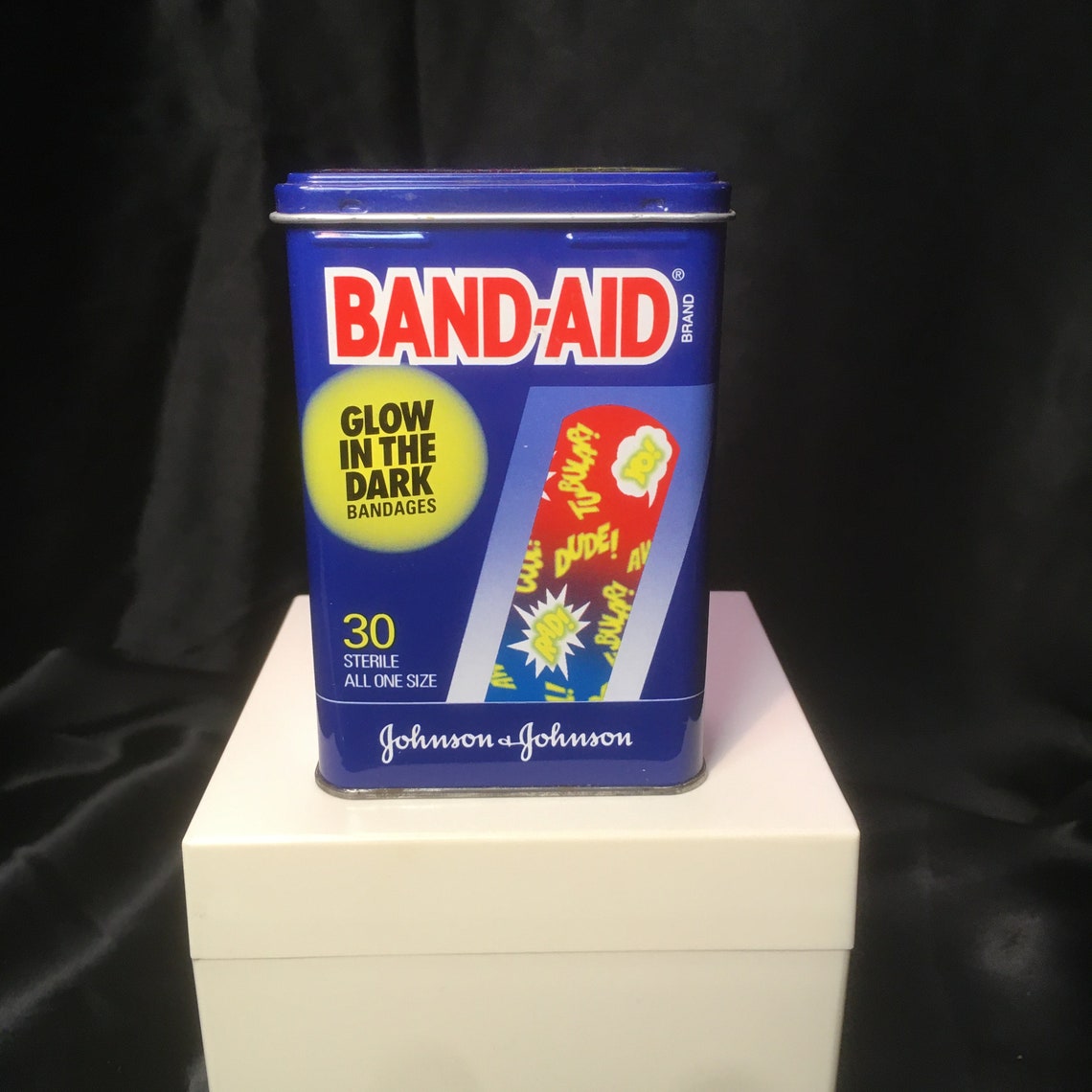 Glow in the Dark BandAid Metal Box c.1991 Etsy