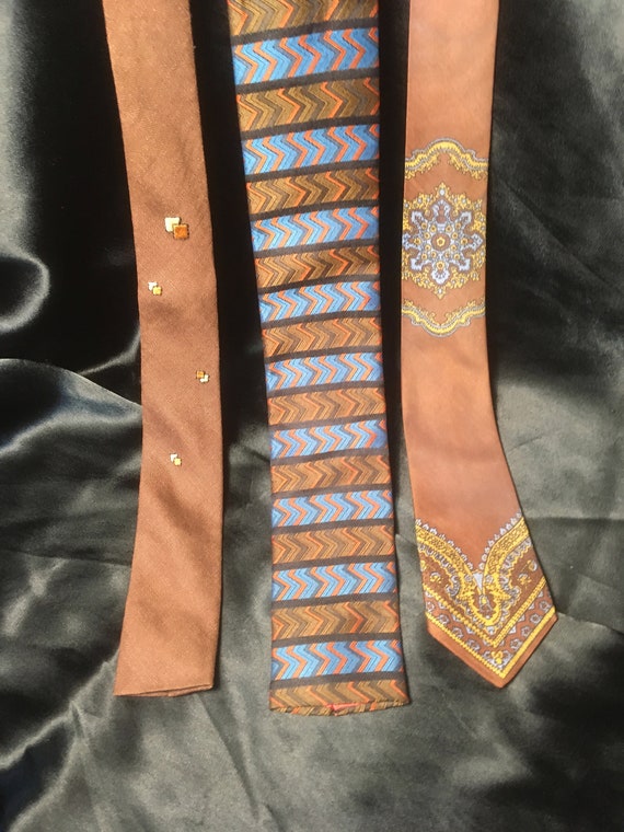 Three Brown Ties - Vintage c. 1960