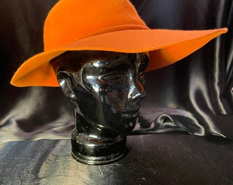 Orange Felt Hat - c. 1950s