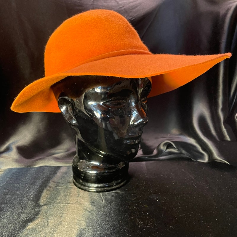 Orange Felt Hat - Etsy