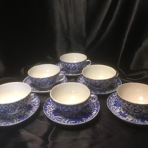 Japanese Phoenix Cups and Saucers - Mid 20th C.
