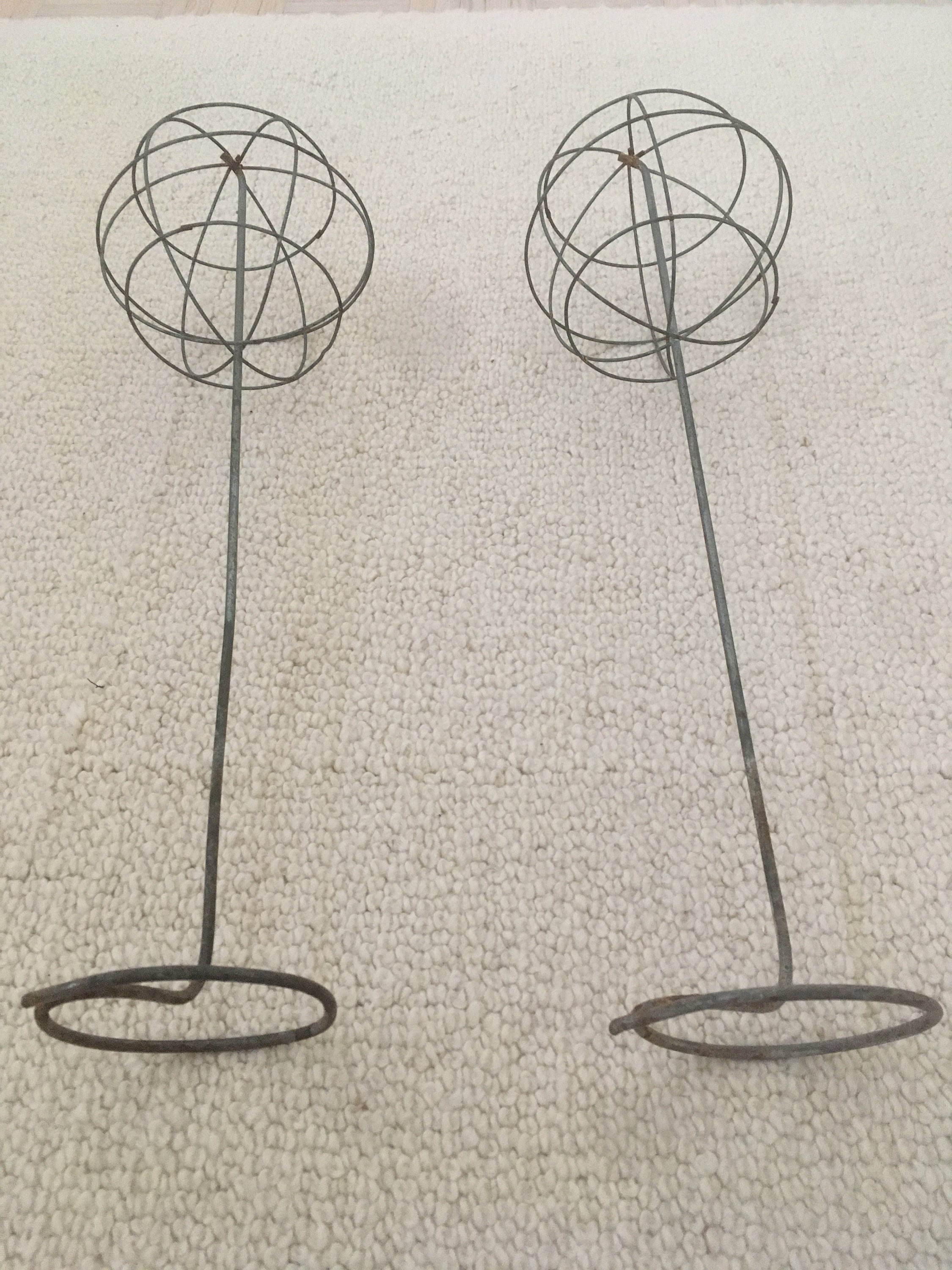 Wire Hat Stands A Pair Mid 20th C. Etsy