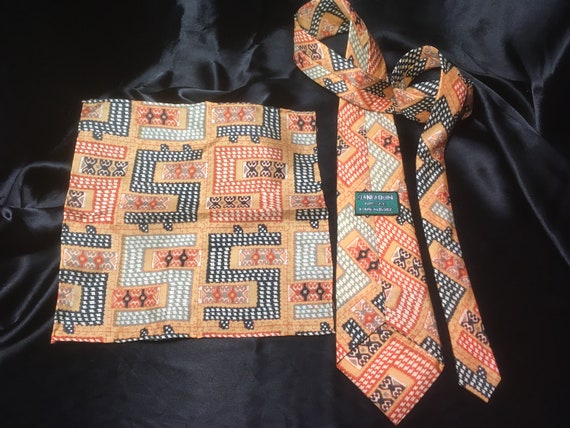 Silk Tie and Pocket Square - c. 1990 - image 4