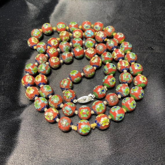 Cloisonne' Bead Necklace - Mid 20th C. - image 2