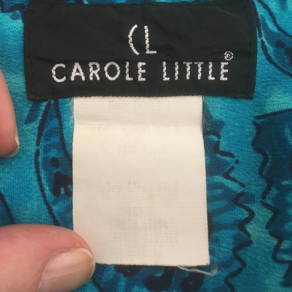 Carole Little Long Turquoise Jacket - 1990's - image 5