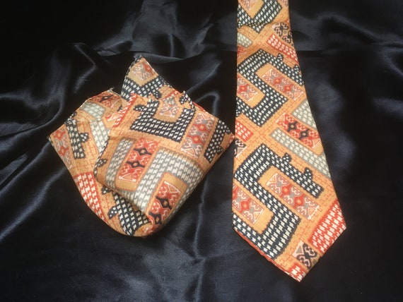 Silk Tie and Pocket Square - c. 1990 - image 3