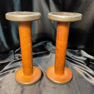 Industrial Wood Spools - Two Medium - c. 1910s