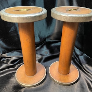 Industrial Wood Spools - Two Large - c. 1910s