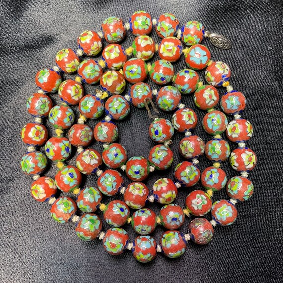 Cloisonne' Bead Necklace - Mid 20th C. - image 7