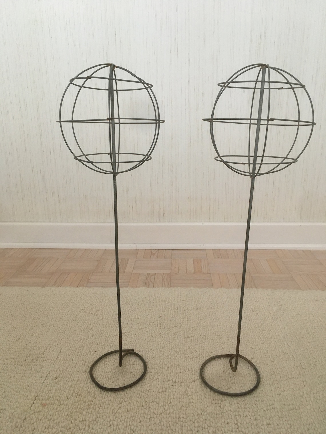 Wire Hat Stands A Pair Mid 20th C. Etsy