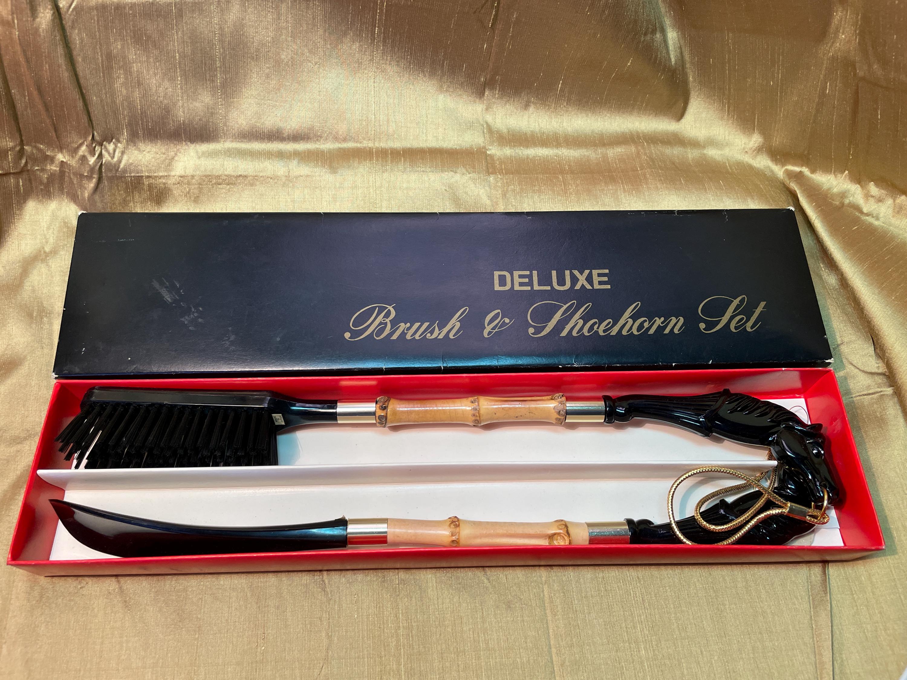 Dresser Set Brush Shoe Horn Finisher Nail File Vintage Plastic Handle Retro Chic Shoe Horn Shoe Brush - Etsy main image 2