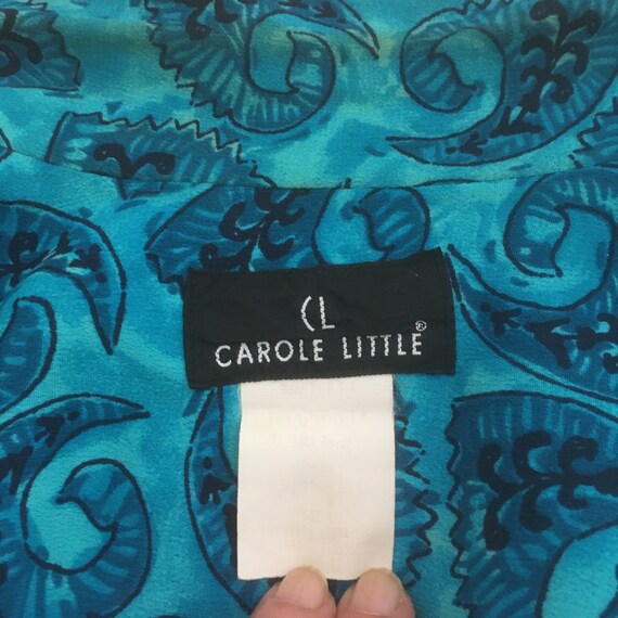 Carole Little Long Turquoise Jacket - 1990's - image 6