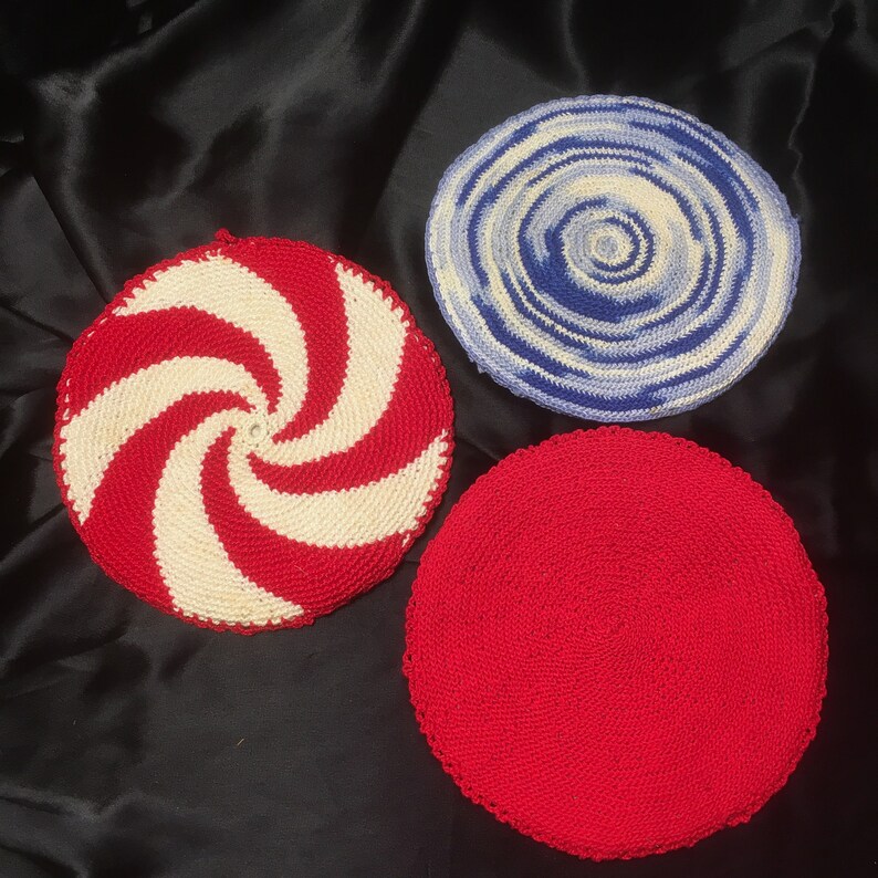 Three Crochet/tatted Round Pot Holders C. 1940 Etsy