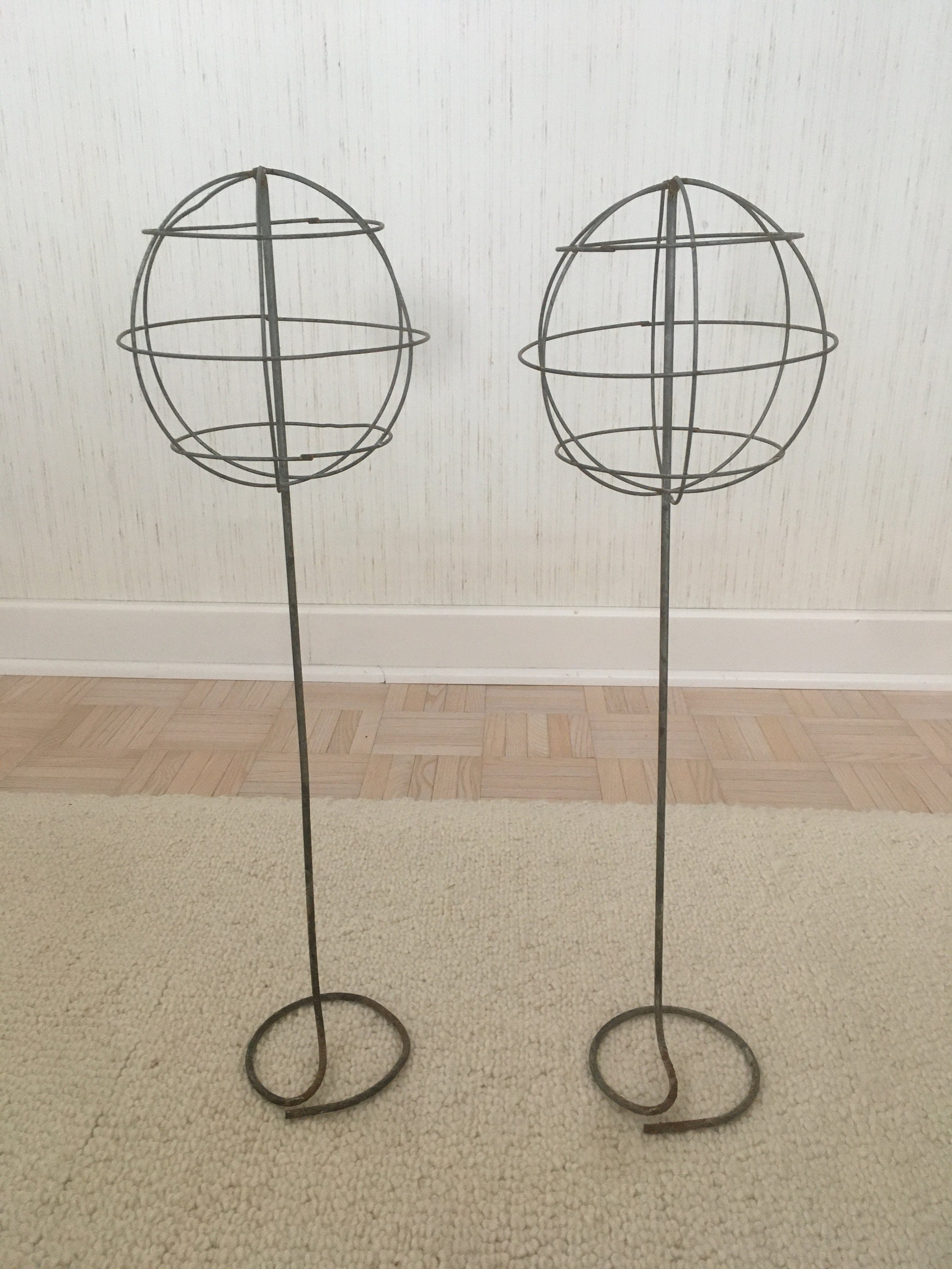 Wire Hat Stands A Pair Mid 20th C. Etsy New Zealand
