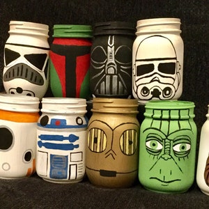 Hand painted Star Wars Mason Jar Sets