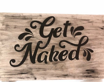 Consigue letreros de madera pintados a mano desnudos