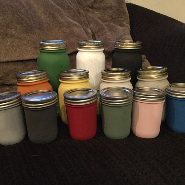 Painted Mason Jars Etsy