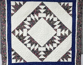 Floral and Blue Quilt